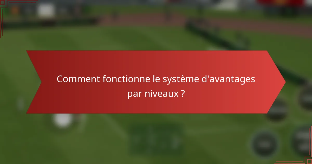 Comment fonctionne le système d'avantages par niveaux ?